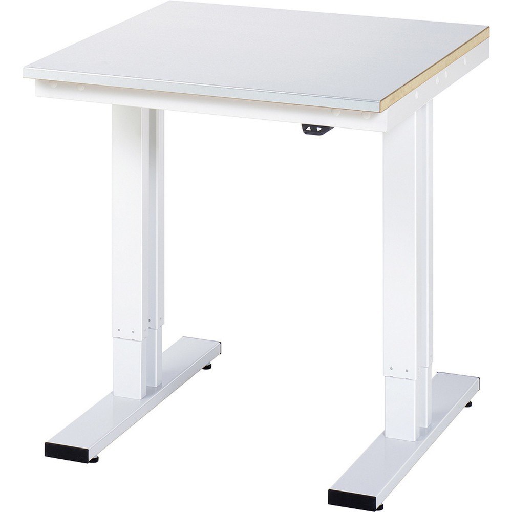 Illustration du produit: RAU Table pour poste de travail à réglage électrique de la hauteur série adlatus 300, HxlxP 720-1 120 x 750 x 800 mm, plan de travail recouvert de tôle d’acier