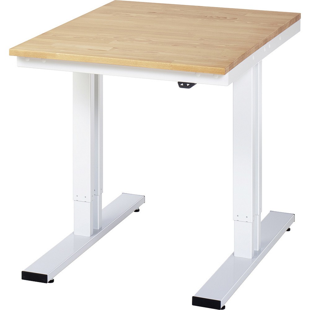Illustration du produit: RAU Table pour poste de travail à réglage électrique de la hauteur série adlatus 300, HxlxP 720-1 120 x 750 x 1 000 mm, plan de travail en hêtre massif