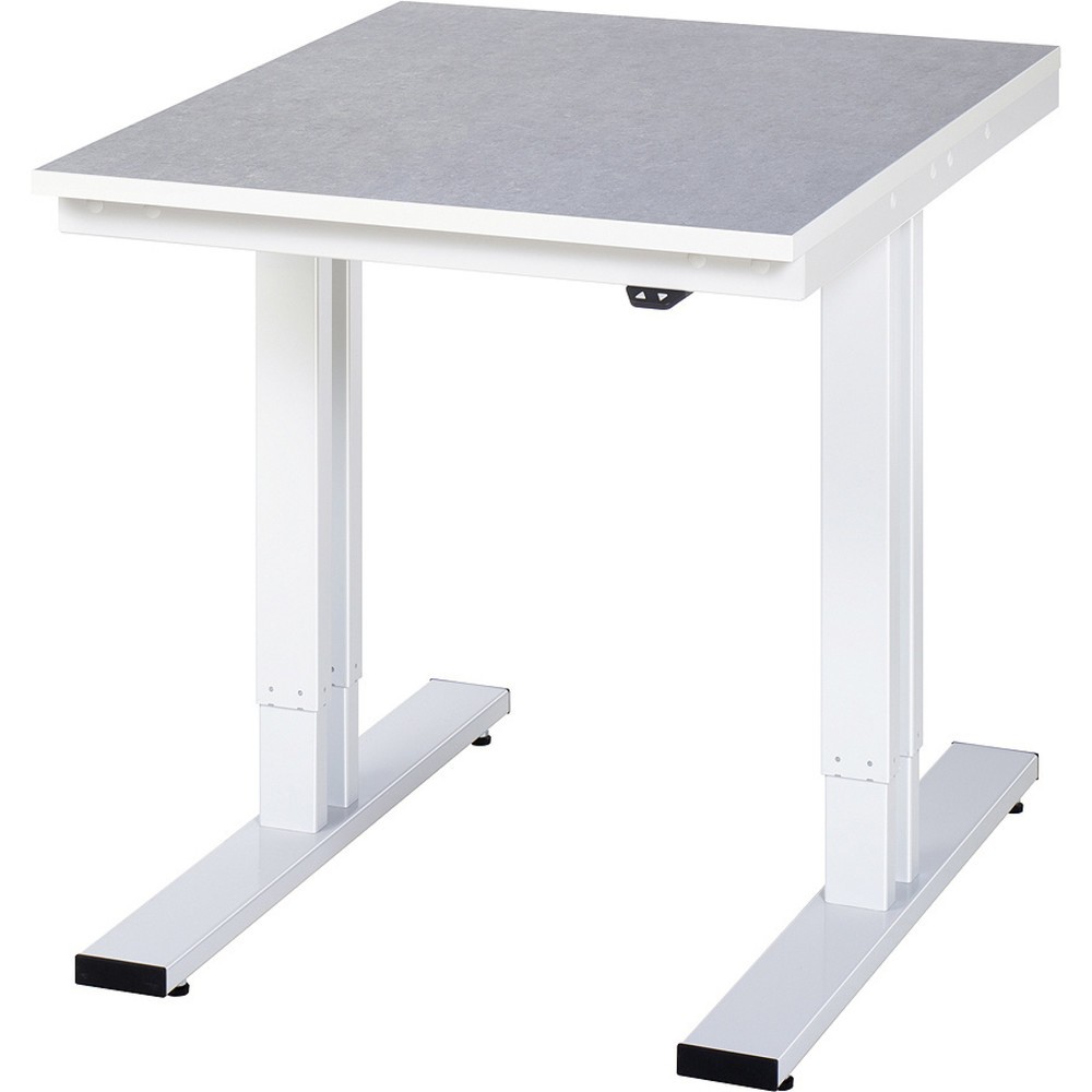 Illustration du produit: RAU Table pour poste de travail à réglage électrique de la hauteur série adlatus 300, HxlxP 720-1 120 x 750 x 1 000 mm, plan de travail en revêtement linoléum / universel