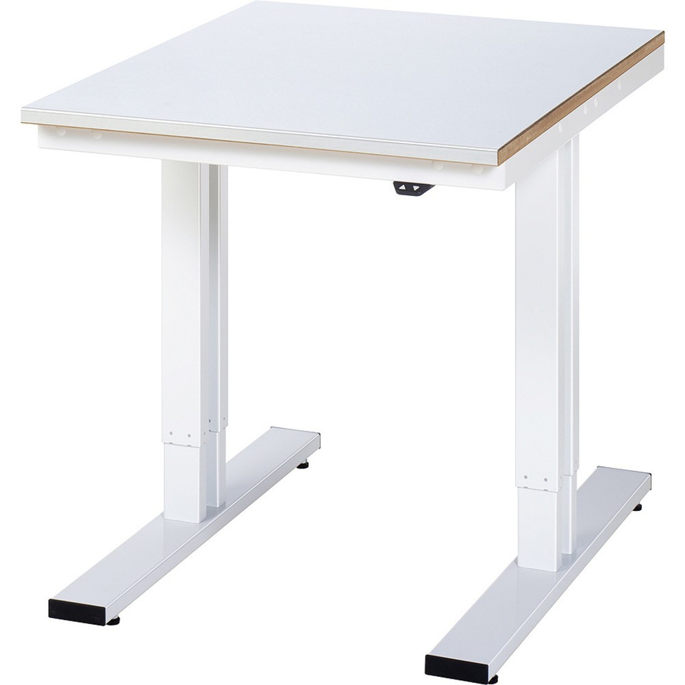 Illustration du produit: RAU Table pour poste de travail à réglage électrique de la hauteur série adlatus 300, HxlxP 720-1 120 x 750 x 1 000 mm, plan de travail recouvert de tôle d’acier