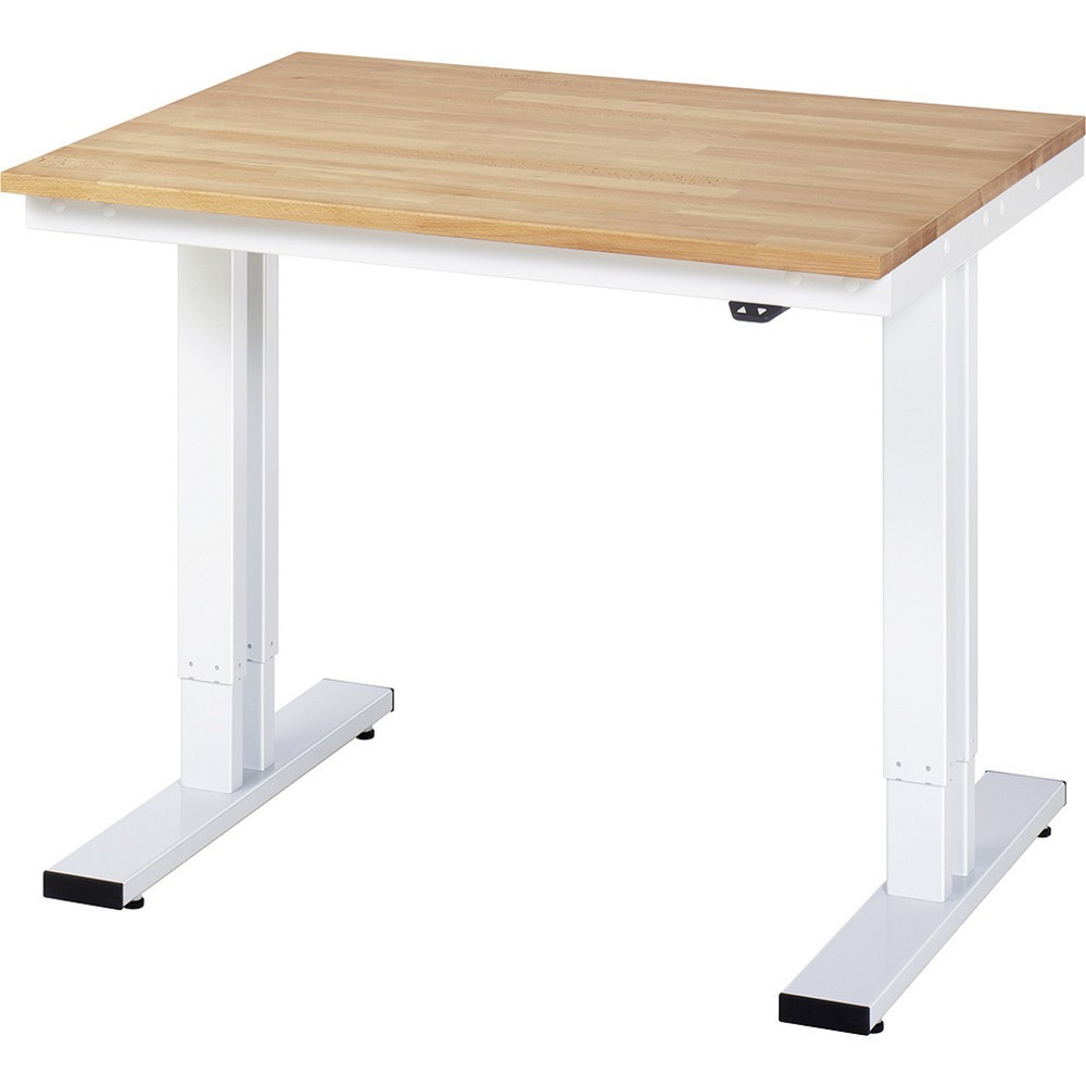 Illustration du produit: RAU Table pour poste de travail à réglage électrique de la hauteur série adlatus 300, HxlxP 720-1 120 x 1 000 x 800 mm, plan de travail en hêtre massif