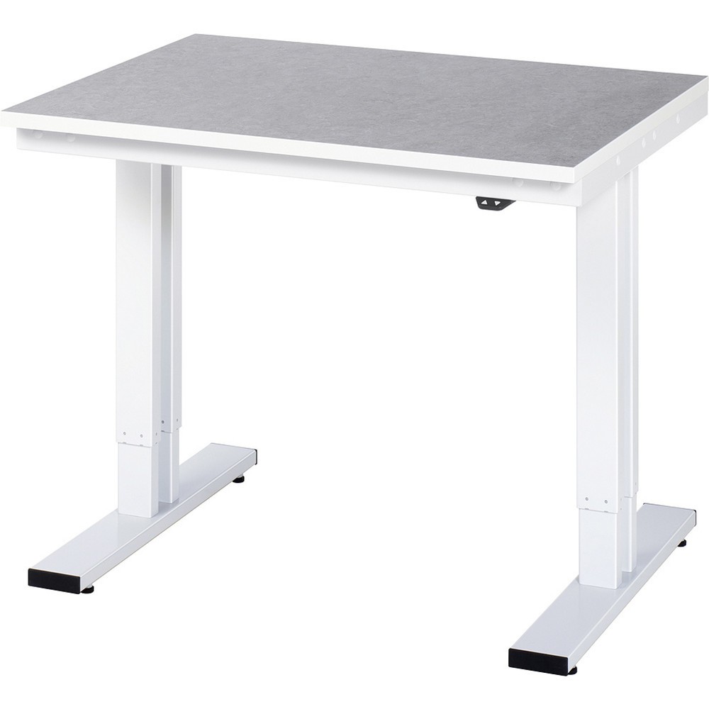Illustration du produit: RAU Table pour poste de travail à réglage électrique de la hauteur série adlatus 300, HxlxP 720-1 120 x 1 000 x 800 mm, plan de travail en revêtement linoléum / universel
