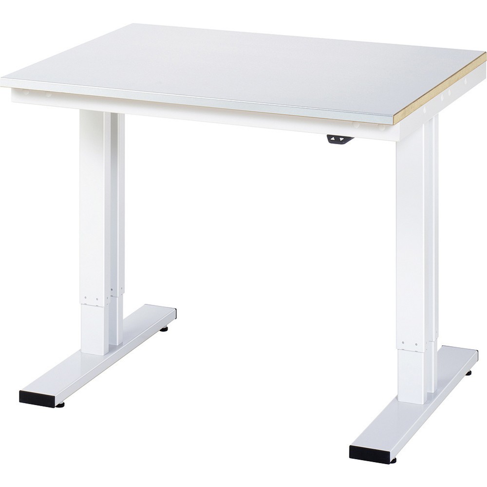 Illustration du produit: RAU Table pour poste de travail à réglage électrique de la hauteur série adlatus 300, HxlxP 720-1 120 x 1 000 x 800 mm, plan de travail recouvert de tôle d’acier