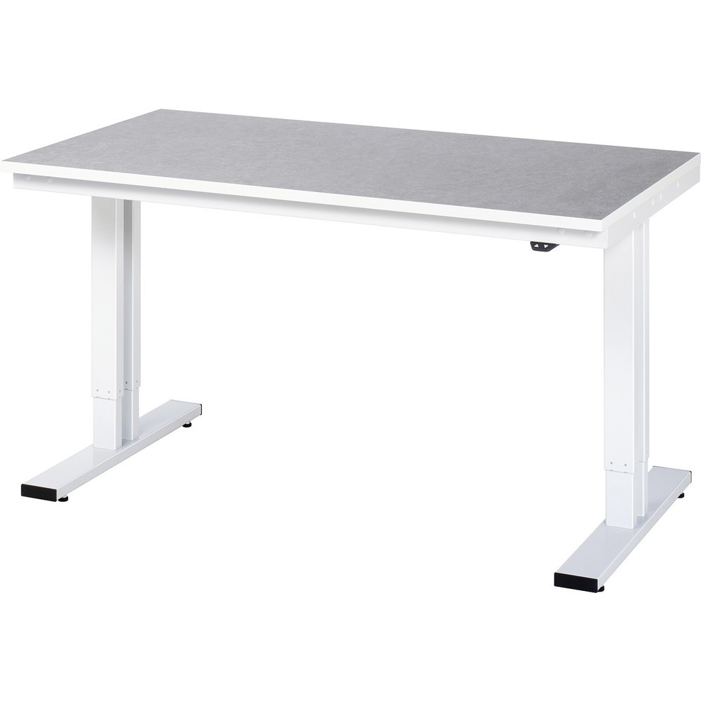 Illustration du produit: RAU Table pour poste de travail à réglage électrique de la hauteur série adlatus 300, HxlxP 720-1 120 x 1 500 x 800 mm, plan de travail en revêtement linoléum / universel