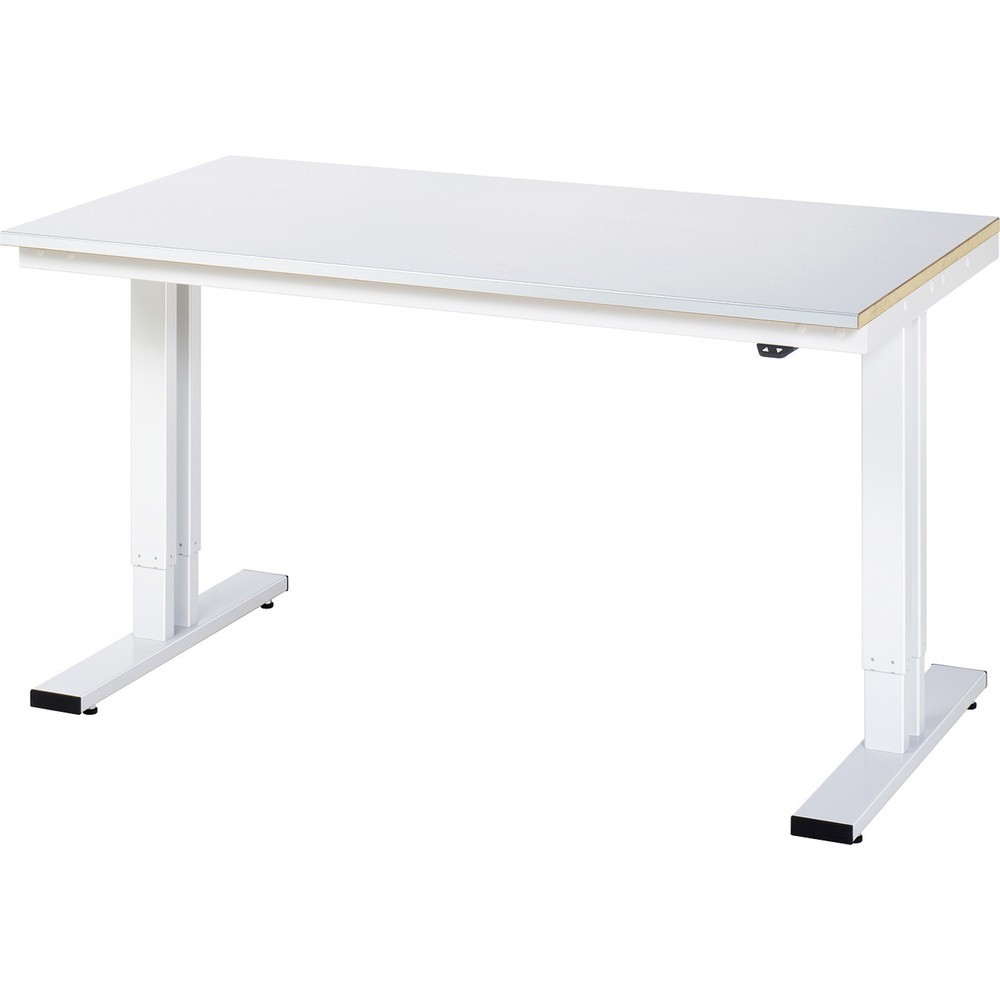Illustration du produit: RAU Table pour poste de travail à réglage électrique de la hauteur série adlatus 300, HxlxP 720-1 120 x 1 500 x 800 mm, revêtement en tôle d’acier