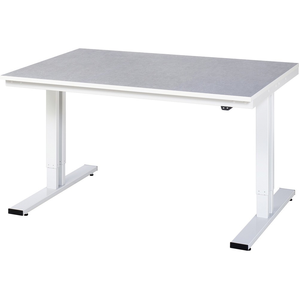Illustration du produit: RAU Table pour poste de travail à réglage électrique de la hauteur série adlatus 300, HxlxP 720-1 120 x 1 500 x 1 000 mm, plan de travail en revêtement linoléum / universel