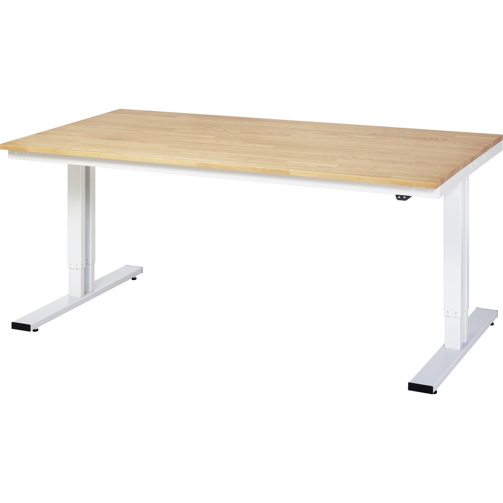 Illustration du produit: RAU Table pour poste de travail à réglage électrique de la hauteur série adlatus 300, HxlxP 720-1 120 x 2 000 x 1 000 mm, plan de travail en hêtre massif