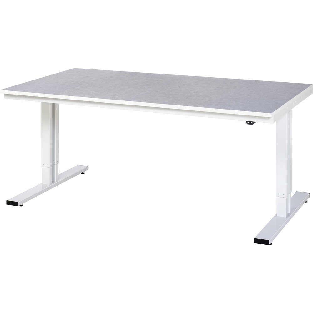 Illustration du produit: RAU Table pour poste de travail à réglage électrique de la hauteur série adlatus 300, HxlxP 720-1 120 x 2 000 x 1 000 mm, plan de travail en revêtement linoléum / universel