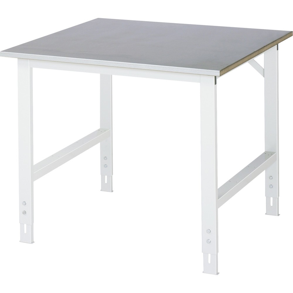 Produktabbildung Nr. 1: RAU Table pour poste de travail réglable en hauteur série TOM, HxlxP 760-1 080 x 1 000 x 1 000 mm, plan de travail recouvert de tôle d’acier