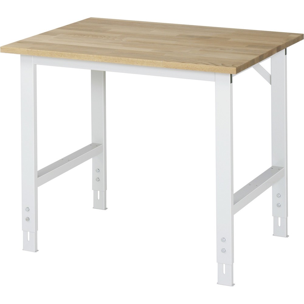 Produktabbildung Nr. 1: RAU Table pour poste de travail réglable en hauteur série TOM, HxlxP 760-1 080 x 1 000 x 800 mm, plan de travail en hêtre massif