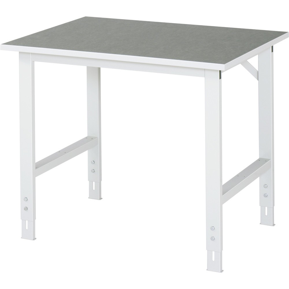 Produktabbildung Nr. 1: RAU Table pour poste de travail réglable en hauteur série TOM, HxlxP 760-1 080 x 1 000 x 800 mm, plan de travail en revêtement linoléum / universel