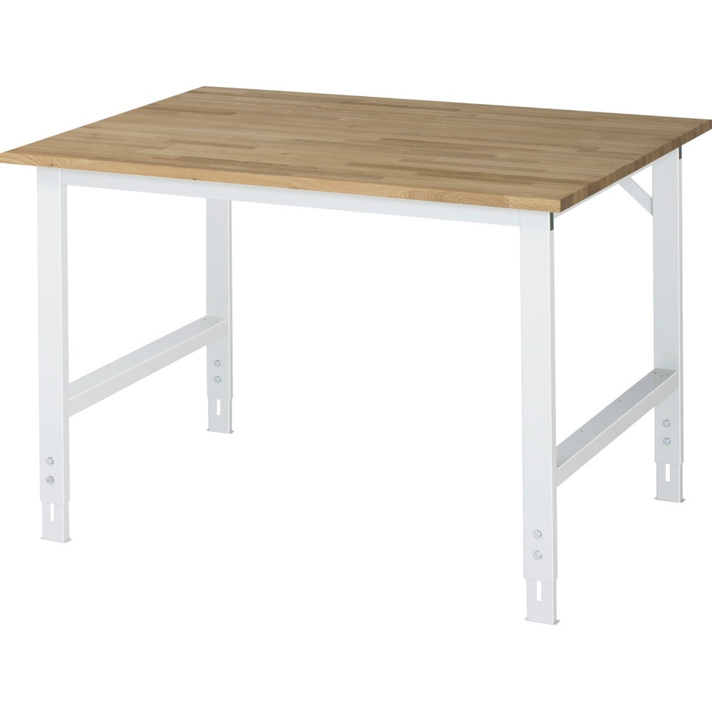 Illustration du produit: RAU Table pour poste de travail réglable en hauteur série TOM, HxlxP 760-1 080 x 1 250 x 1 000 mm, plan de travail en hêtre massif