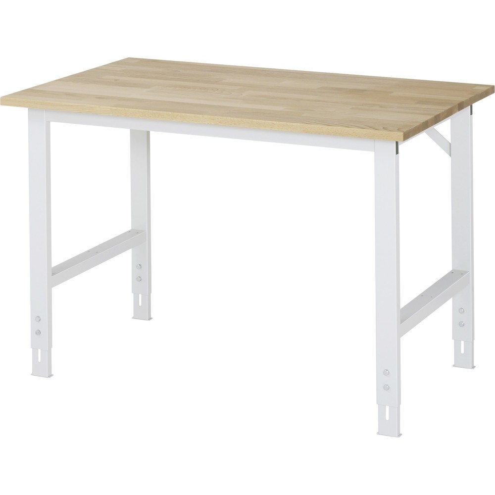 Illustration du produit: RAU Table pour poste de travail réglable en hauteur série TOM, HxlxP 760-1 080 x 1 250 x 800 mm, plan de travail en hêtre massif