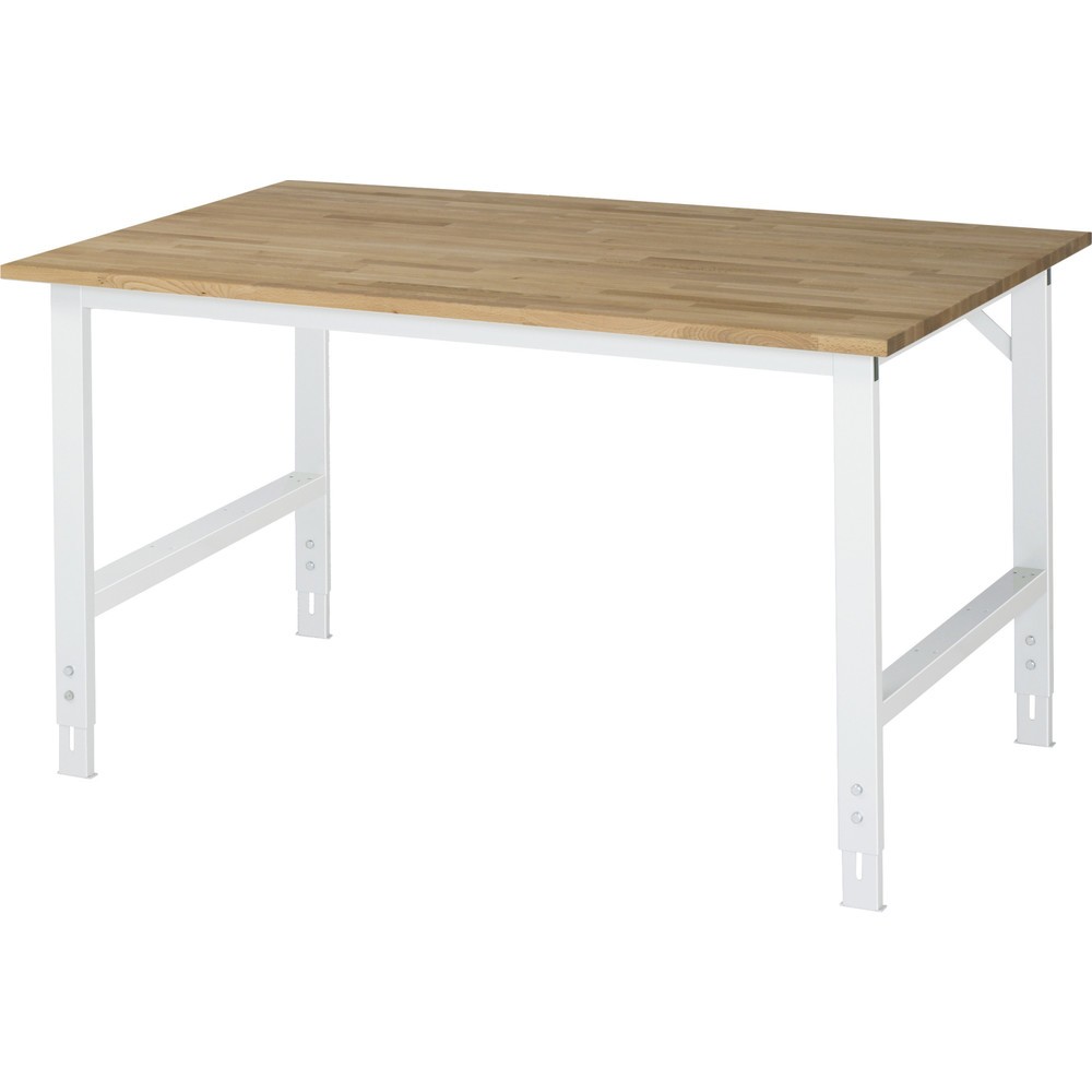 Illustration du produit: RAU Table pour poste de travail réglable en hauteur série TOM, HxlxP 760-1 080 x 1 500 x 1 000 mm, plan de travail en hêtre massif