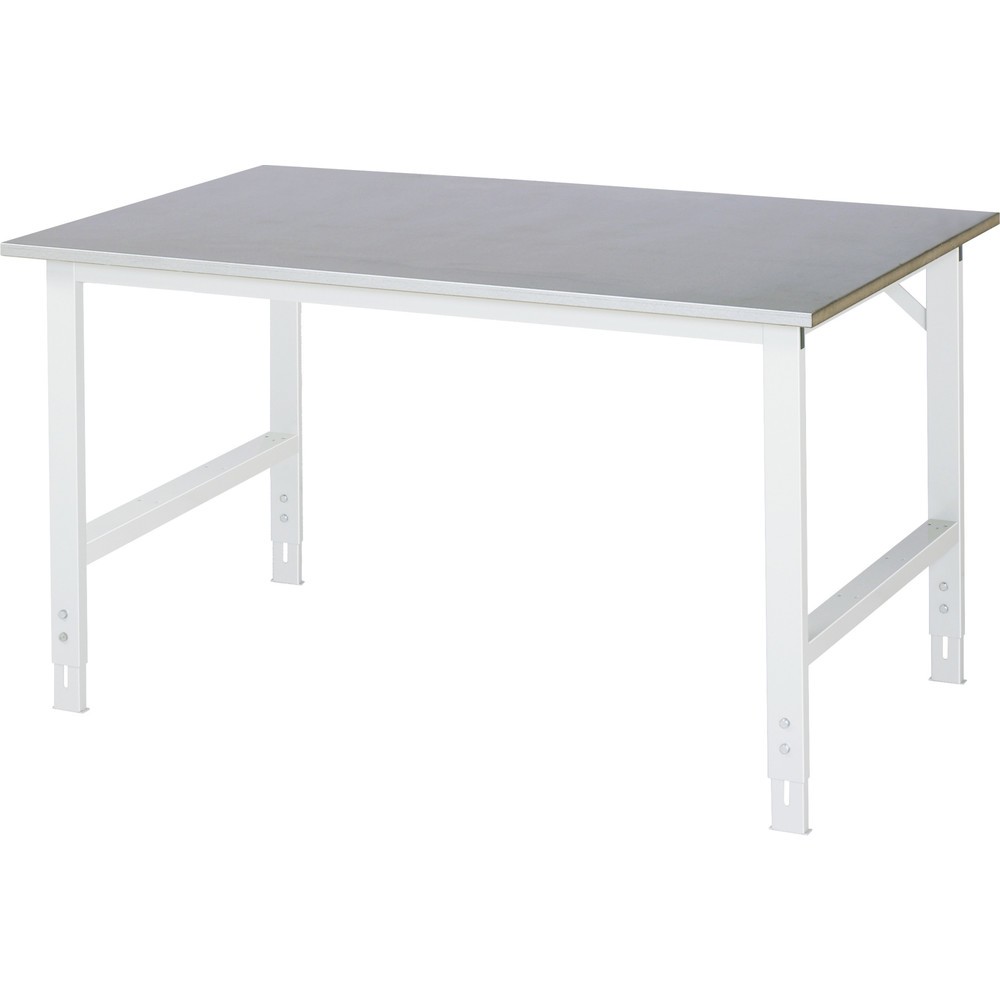 Illustration du produit: RAU Table pour poste de travail réglable en hauteur série TOM, HxlxP 760-1 080 x 1 500 x 1 000 mm, plan de travail recouvert de tôle d’acier