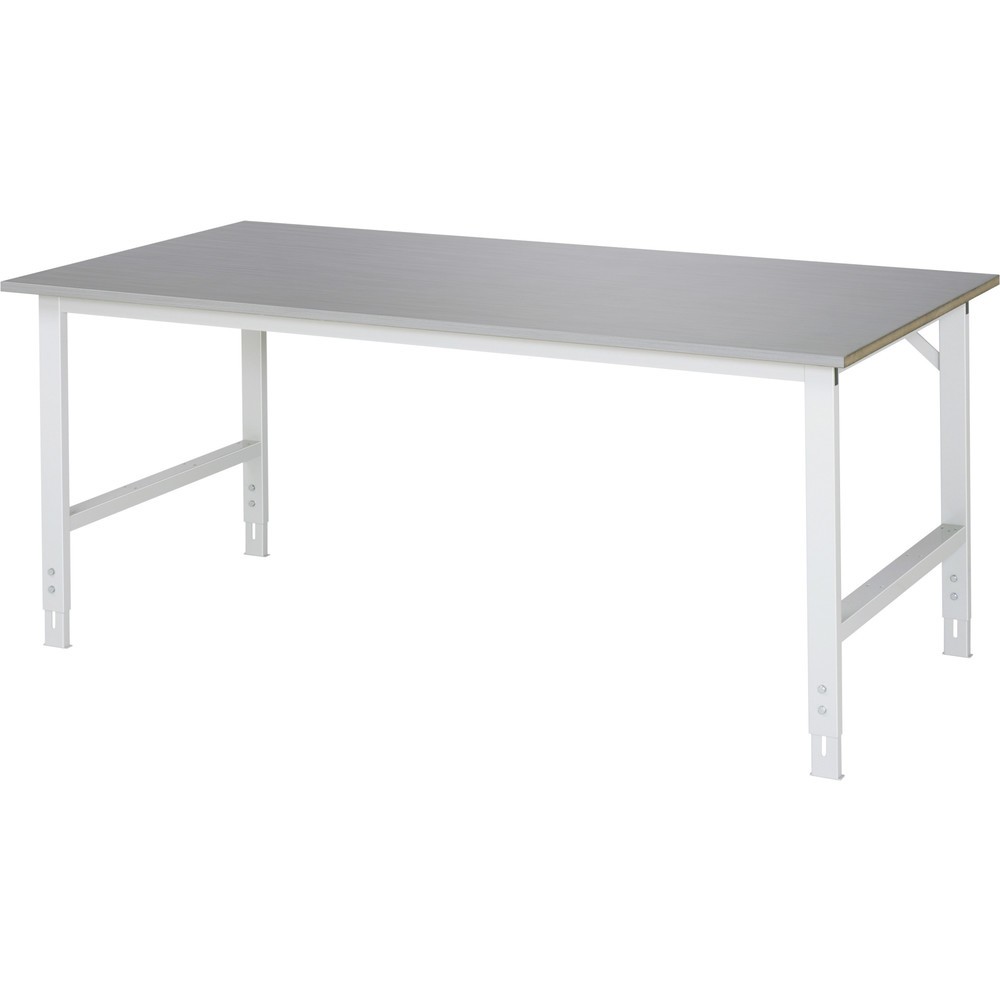 Produktabbildung Nr. 1: RAU Table pour poste de travail réglable en hauteur série TOM, HxlxP 760-1 080 x 2 000 x 1 000 mm, plan de travail en tôle d’acier inoxydable