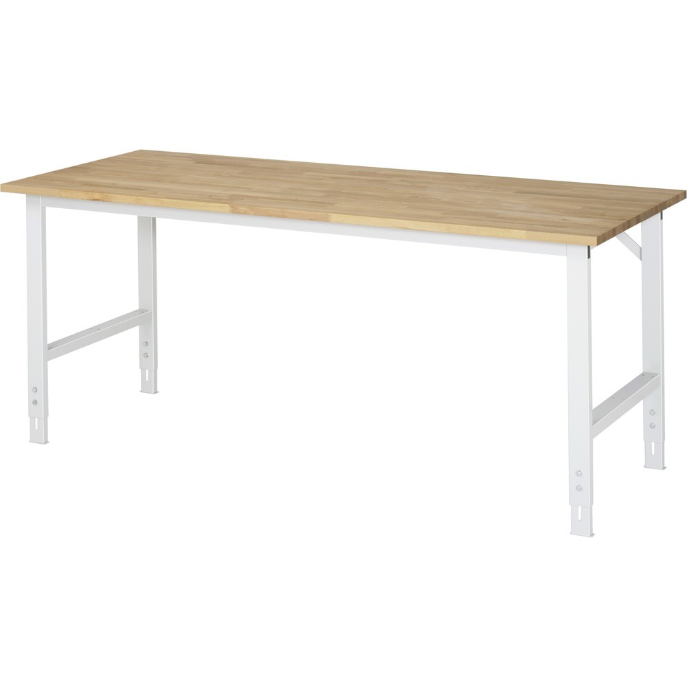 Illustration du produit: RAU Table pour poste de travail réglable en hauteur série TOM, HxlxP 760-1 080 x 2 000 x 800 mm, plan de travail en hêtre massif