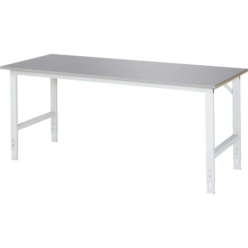 Produktabbildung Nr. 1: RAU Table pour poste de travail réglable en hauteur série TOM, HxlxP 760-1 080 x 2 000 x 800 mm, plan de travail en tôle d’acier inoxydable