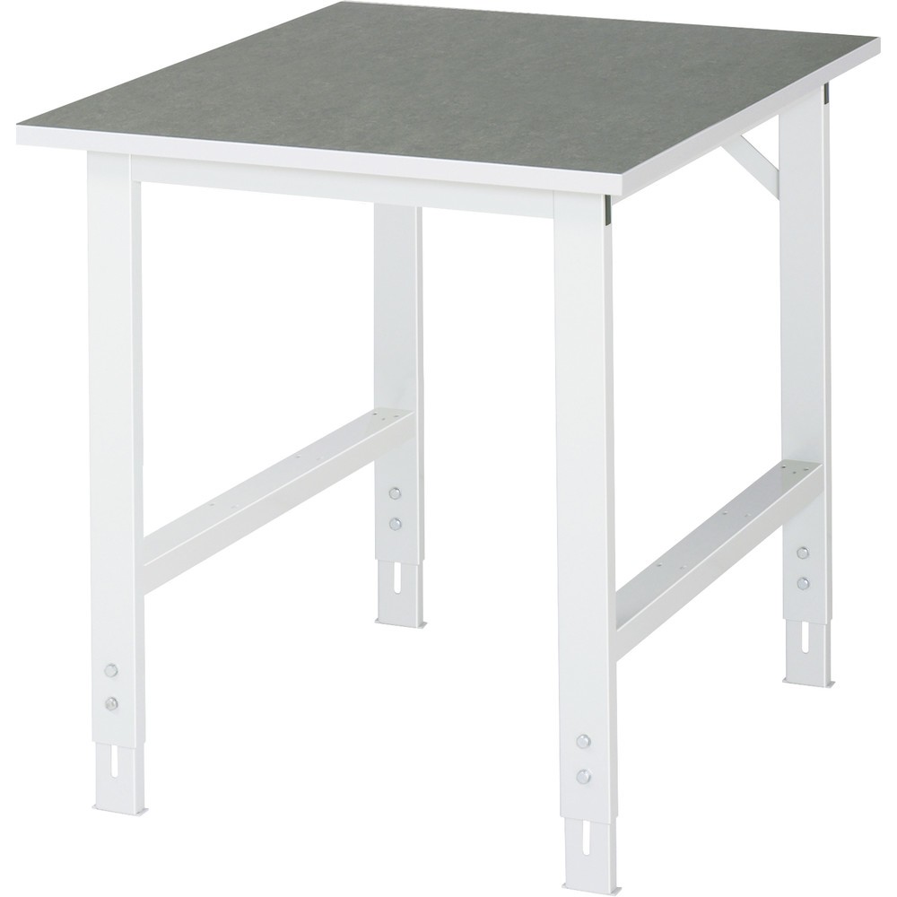 Illustration du produit: RAU Table pour poste de travail réglable en hauteur série TOM, HxlxP 760-1 080 x 750 x 1 000 mm, plan de travail en revêtement linoléum / universel