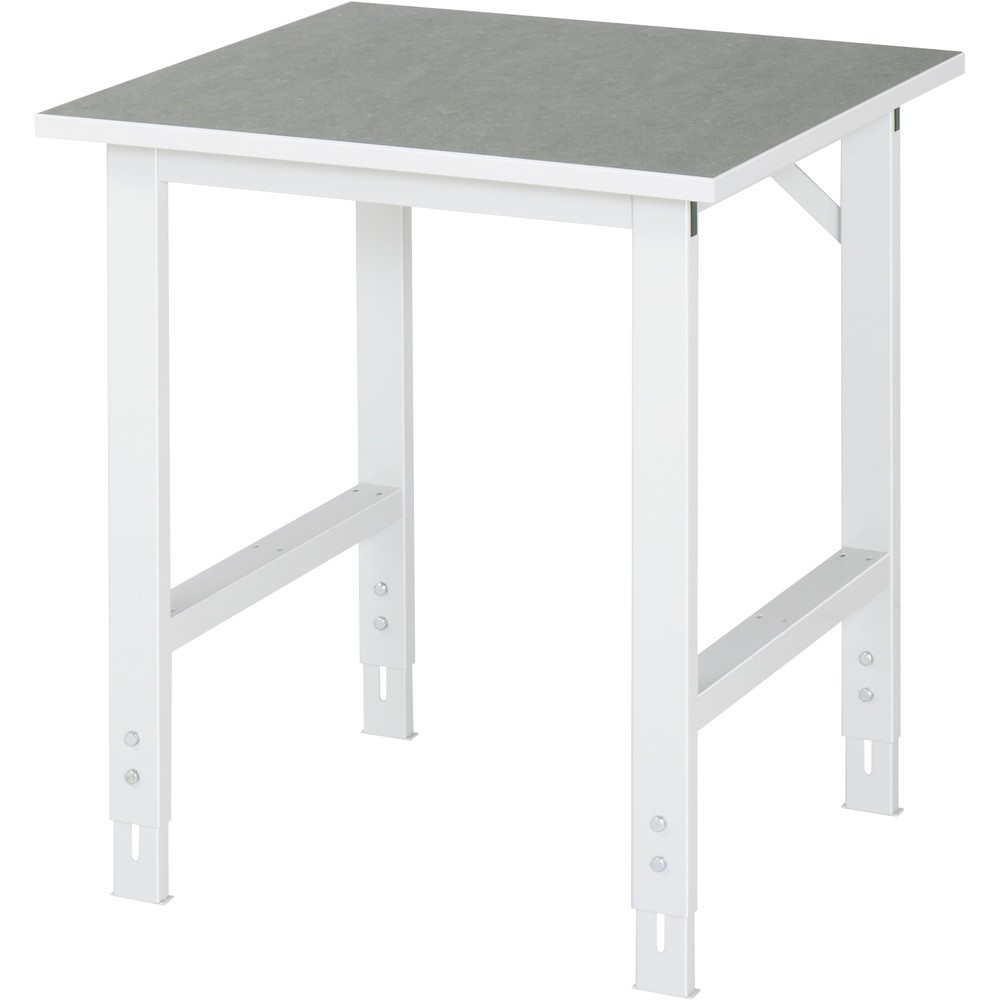 Illustration du produit: RAU Table pour poste de travail réglable en hauteur série TOM, HxlxP 760-1 080 x 750 x 800 mm, plan de travail en revêtement linoléum / universel