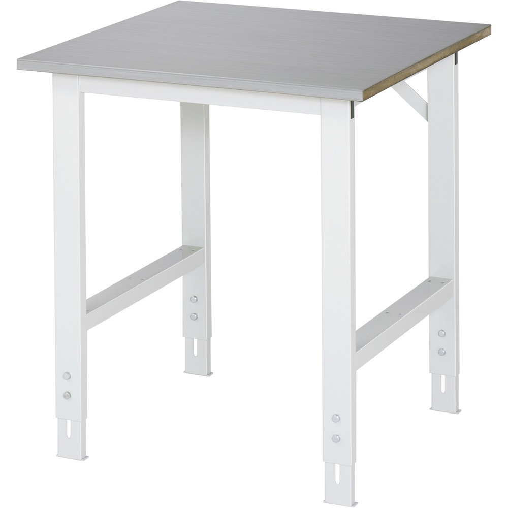 Illustration du produit: RAU Table pour poste de travail réglable en hauteur série TOM, HxlxP 760-1 080 x 750 x 800 mm, plan de travail en tôle d’acier inoxydable