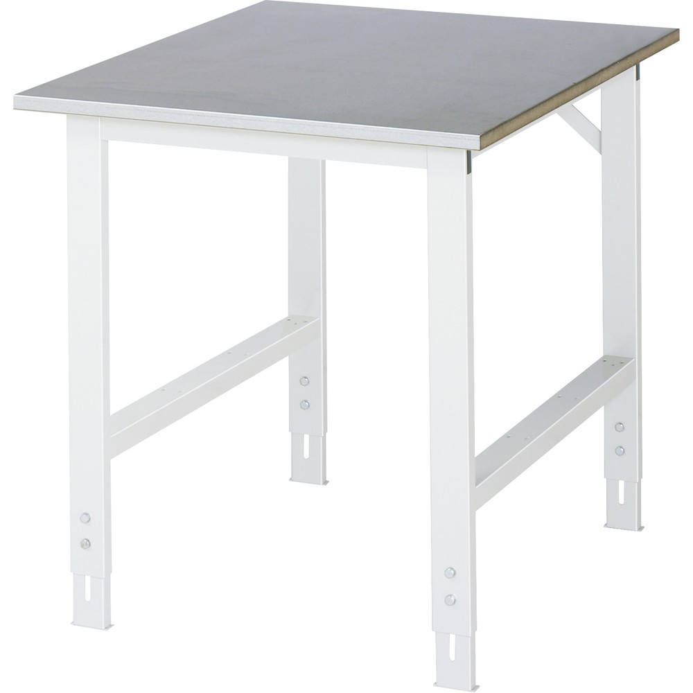 Illustration du produit: RAU Table pour poste de travail réglable en hauteur série TOM, HxlxP 760-1 080 x 750 x 1 000 mm, plan de travail recouvert de tôle d’acier