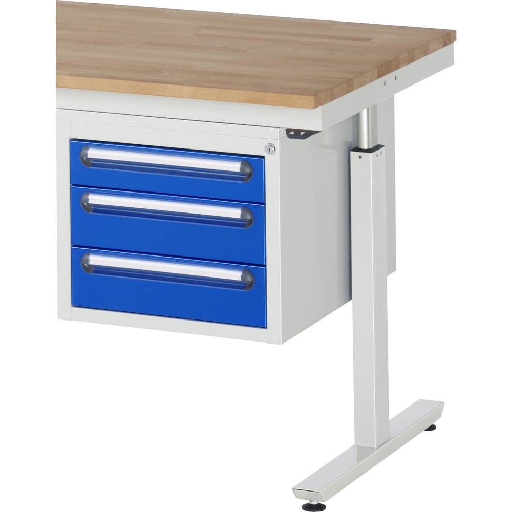 Produktabbildung: RAU Unterbau-Container für Werkbank Serie adlatus, HxBxT 395 x 480 x 600 mm, mit 3 Schubladen