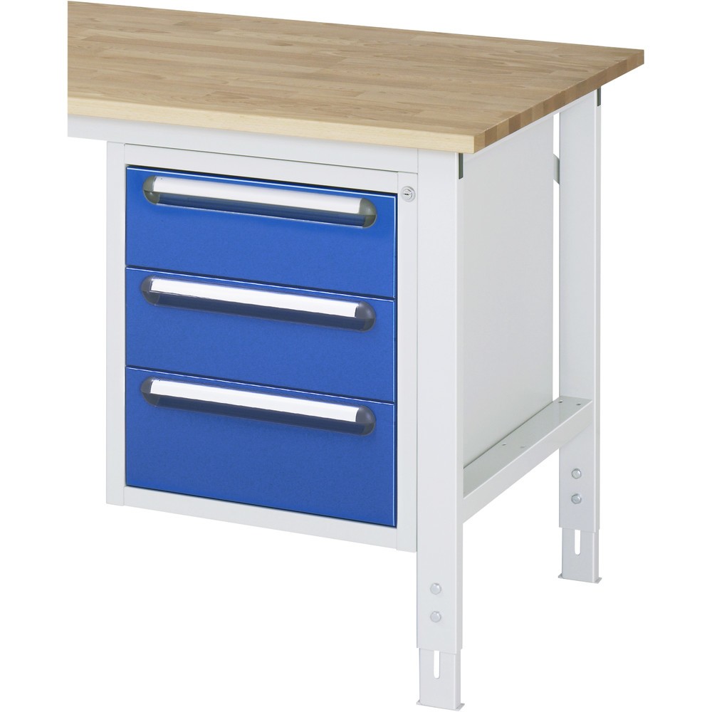 Produktabbildung Nr. 2: RAU Unterbau-Container für Werktisch Serie Tom, HxBxT 545 x 480 x 600 mm, mit 3 Schubladen
