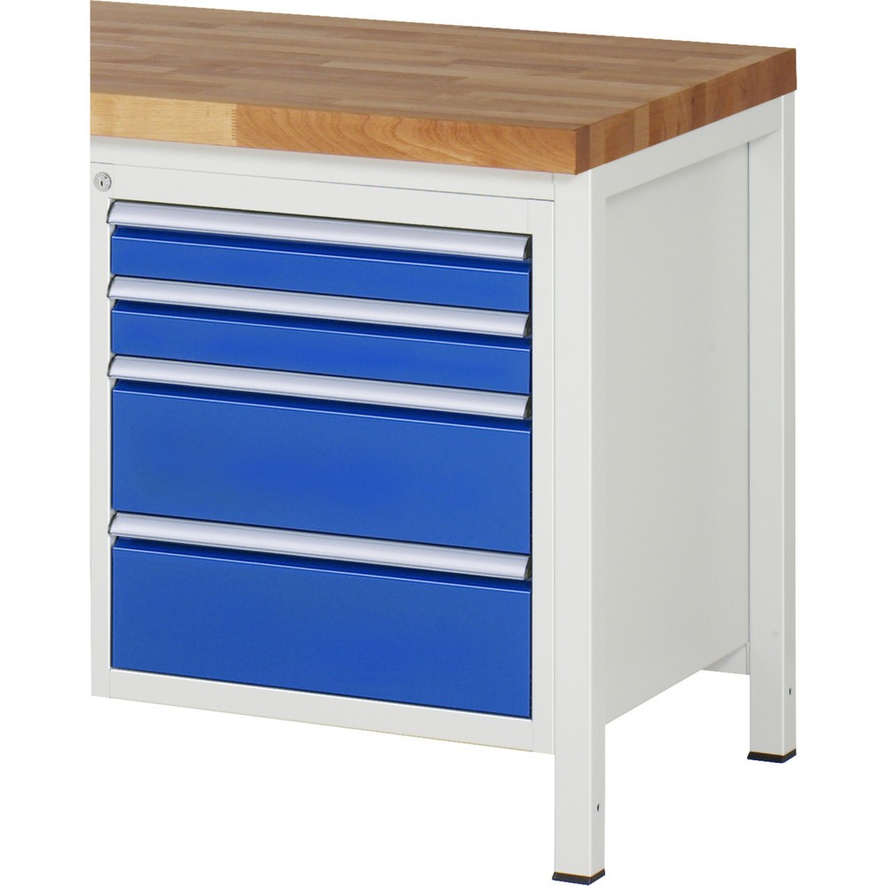 Produktabbildung: RAU Unterbau-Container Serie 7000, HxBxT 620 x 580 x 650 mm, 4 x 100%-Auszug-Schubladen 2 x 90, 2 x 180 mm