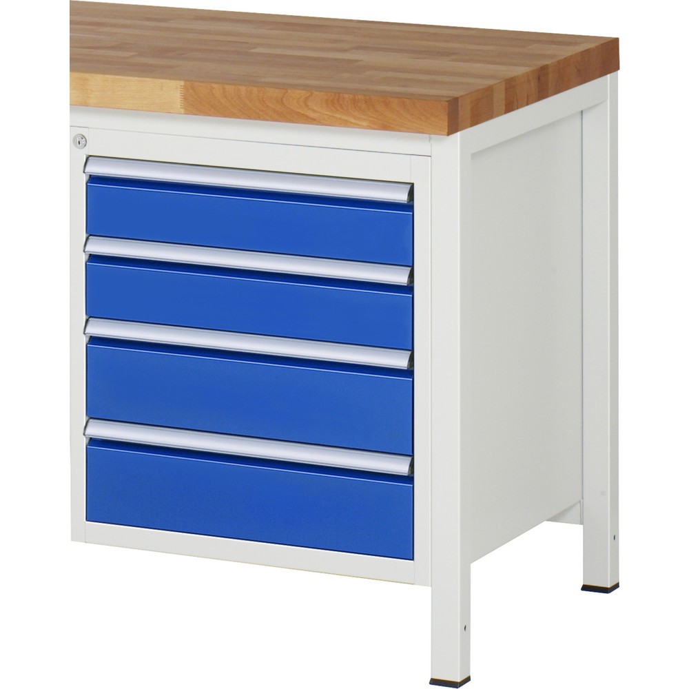 Produktabbildung Nr. 1: RAU Unterbau-Container Serie 7000, HxBxT 620 x 580 x 650 mm, 4 x 90%-Auszug-Schubladen 2 x 120, 2 x 150 mm