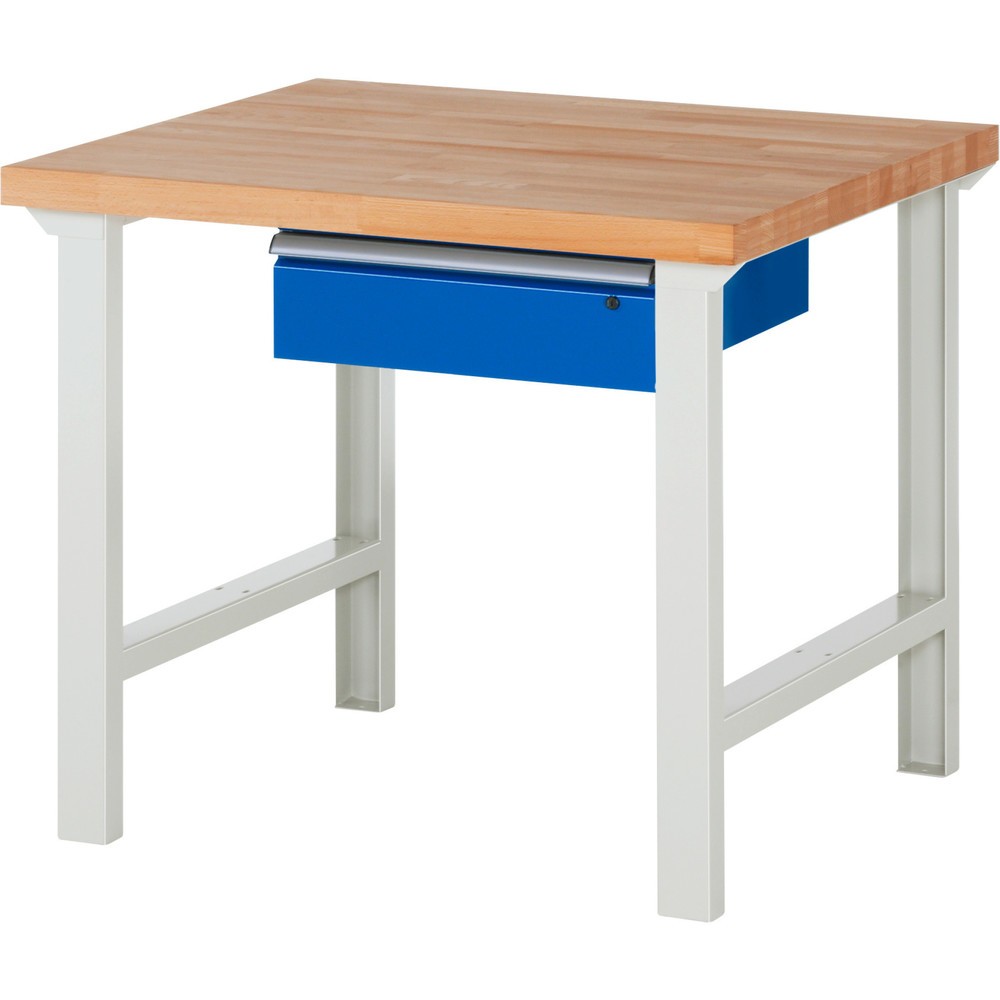 Produktabbildung: RAU Werkbank Serie 7000, HxBxT 840 x 1.000 x 900 mm, 1 Schublade, Griffleiste ErgoScript®