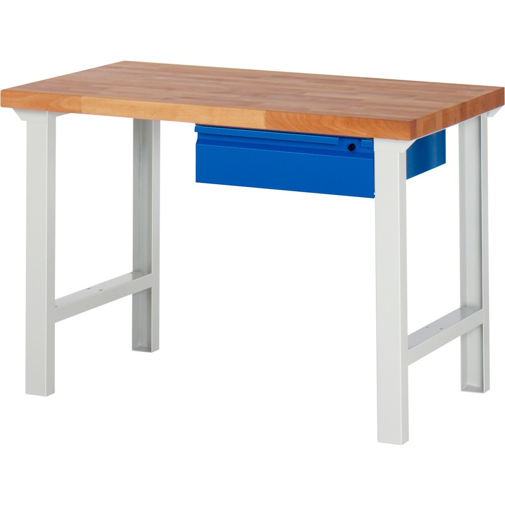 Produktabbildung Nr. 1: RAU Werkbank Serie 7000, HxBxT 840 x 1.250 x 700 mm, 1 Schublade, integrierte Griffleiste