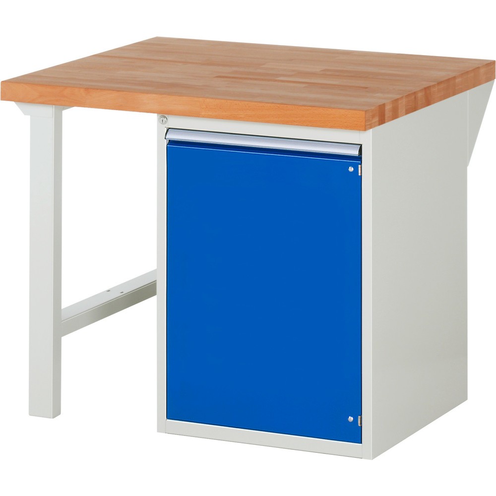 Produktabbildung: RAU Werkbank Serie 7000, 1 Container, HxBxT 890 x 1.000 x 900 mm, 1 Flügeltür, 1 Fachboden