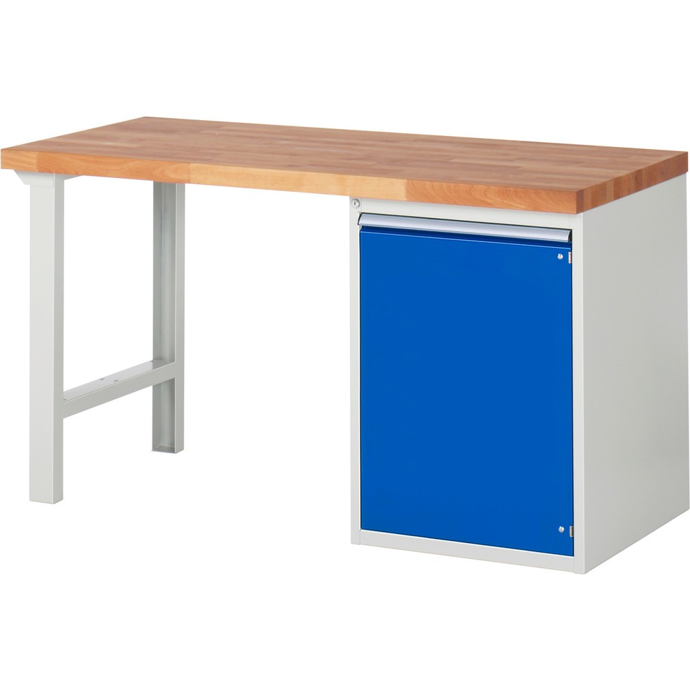 Produktabbildung: RAU Werkbank Serie 7000, 1 Container, HxBxT 840 x 1.500 x 700 mm, 1 Flügeltür, 1 Fachboden