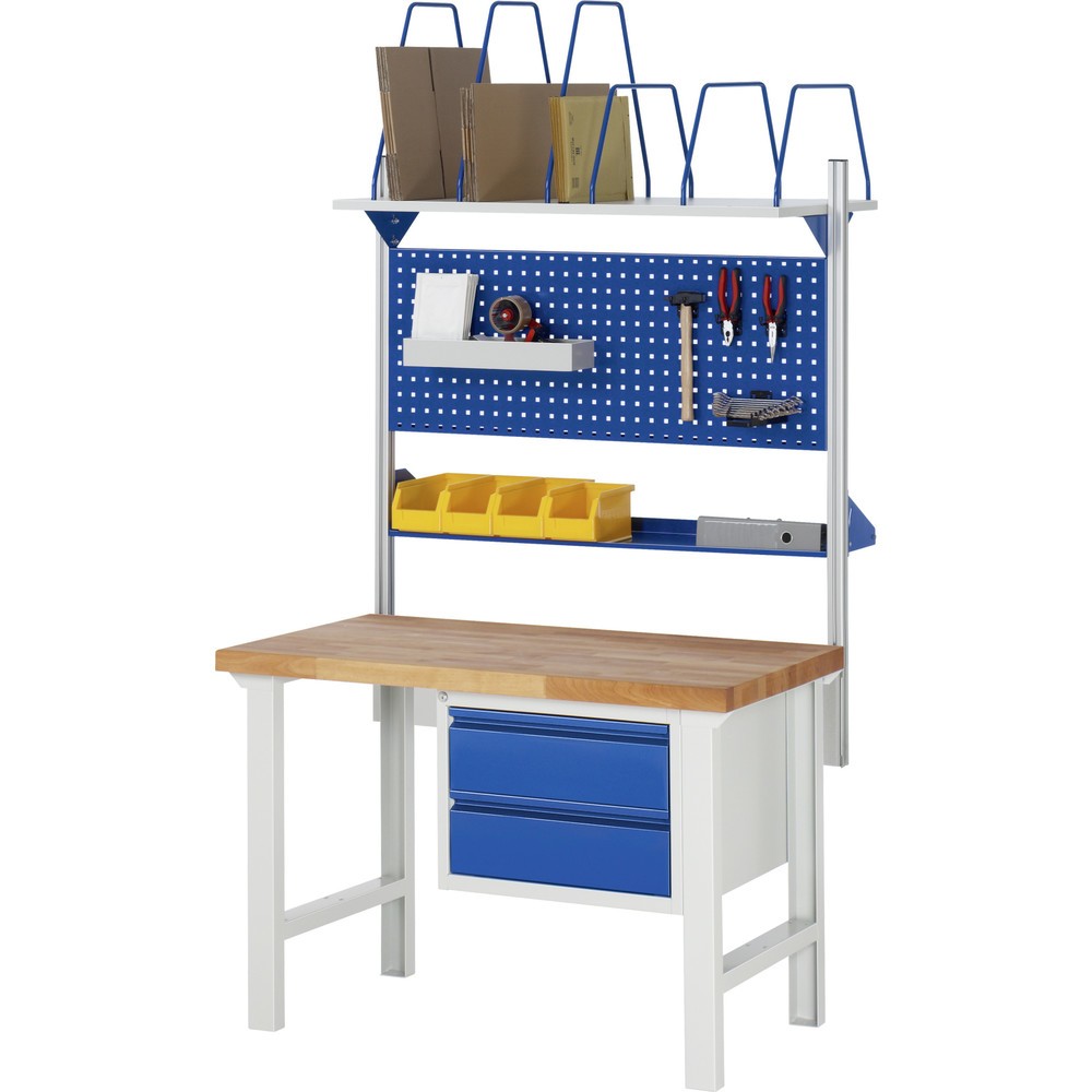 Produktabbildung Nr. 5: RAU Werkbank Serie 7000, 1 Container, HxBxT 790-1.140 x 1.250 x 700 mm, 2 x 90%-Auszug-Schubladen 2 x 180 mm