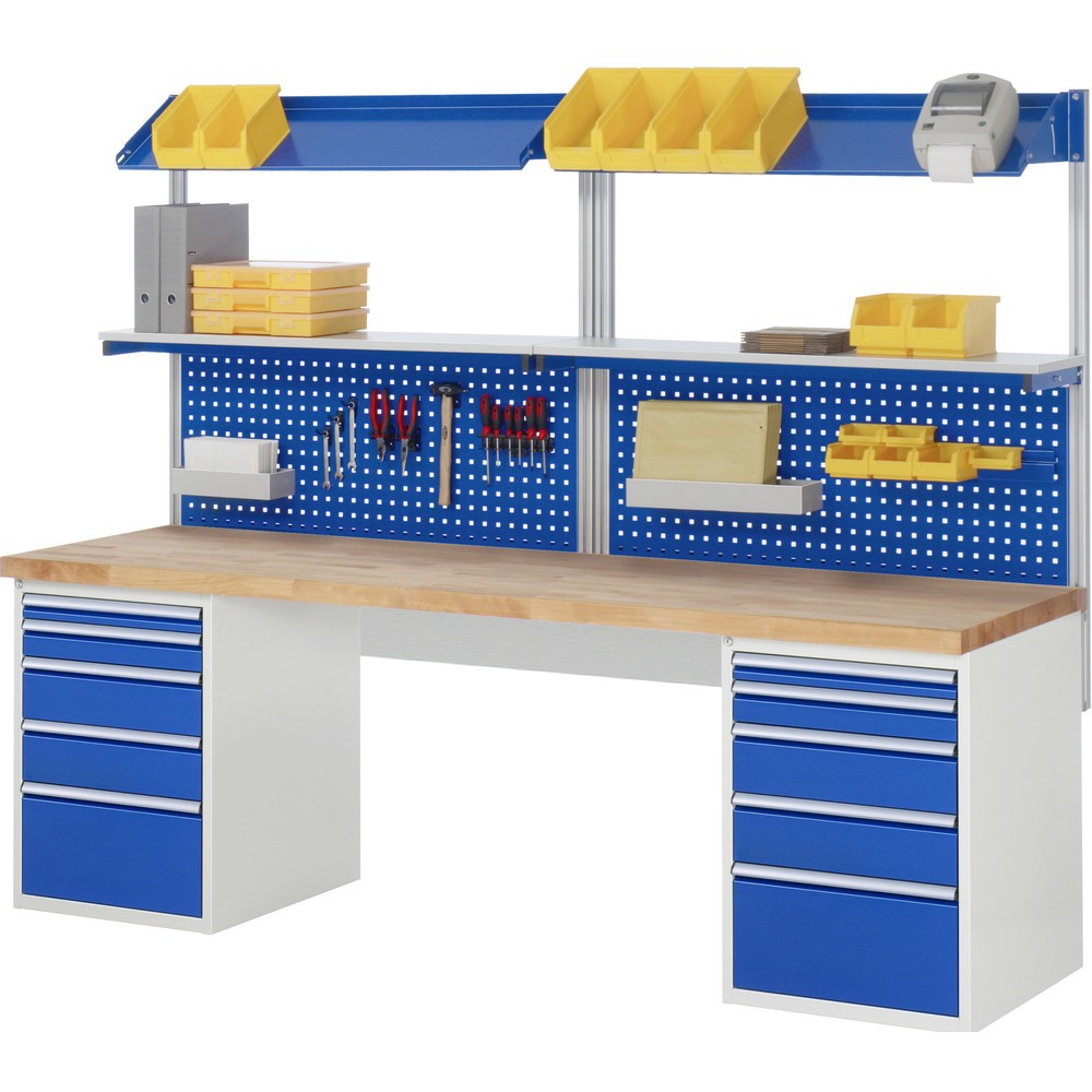 Produktabbildung Nr. 5: RAU Werkbank Serie 7000, 2 Container, HxBxT 890 x 2.500 x 700 mm, 12 x 100%-Auszug-Schubladen 6 x 90 mm, 6 x 150 mm