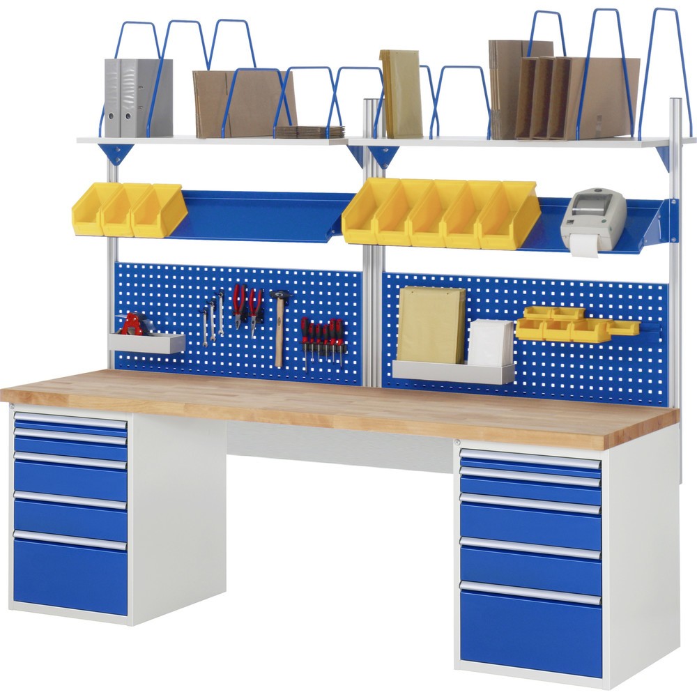 Produktabbildung Nr. 7: RAU Werkbank Serie 7000, 2 Container, HxBxT 890 x 2.500 x 700 mm, 12 x 100%-Auszug-Schubladen 6 x 90 mm, 6 x 150 mm