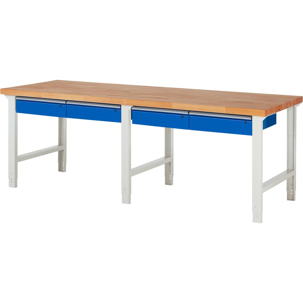 Produktabbildung Nr. 1: RAU Werkbank Serie 7000, HxBxT 790-1.140 x 2.500 x 900 mm, 4 Schubladen 4 x 150 mm