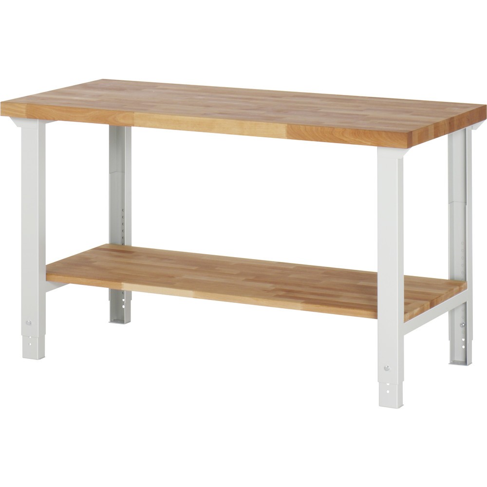 Produktabbildung Nr. 1: RAU Werkbank Serie 7000, HxBxT 790-1.140 x 1.500 x 700 mm, Ablageboden unten