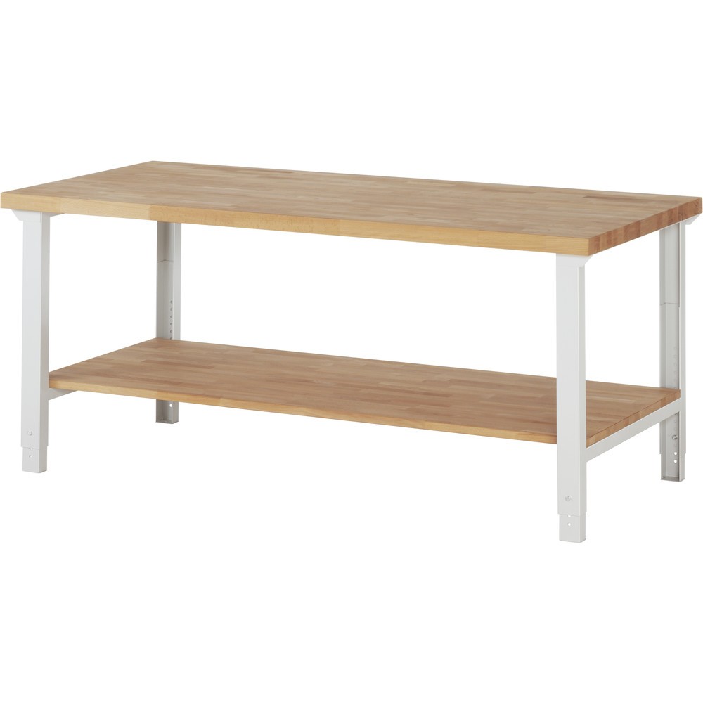 Produktabbildung Nr. 1: RAU Werkbank Serie 7000, HxBxT 790-1.140 x 2.000 x 900 mm, Ablageboden unten