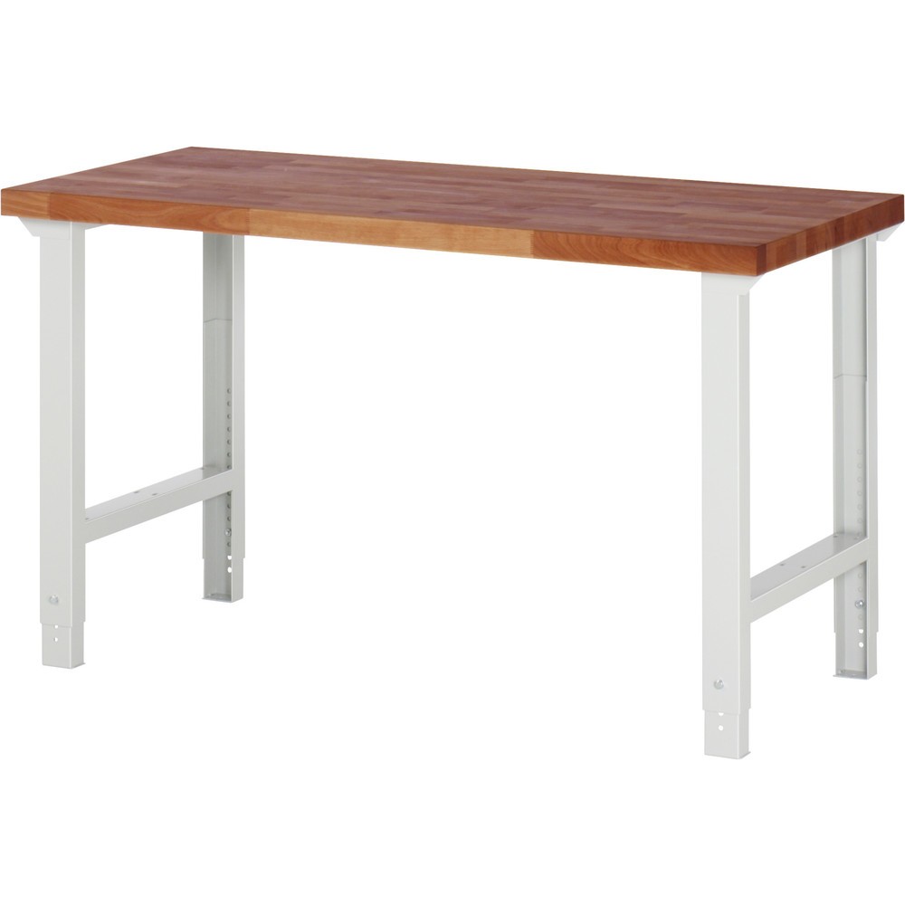 Produktabbildung Nr. 1: RAU Schwere Werkbank Serie 7000, Rotbuche-Massiv-Arbeitsplatte, HxBxT 790-1.140 x 1.500 x 700 mm