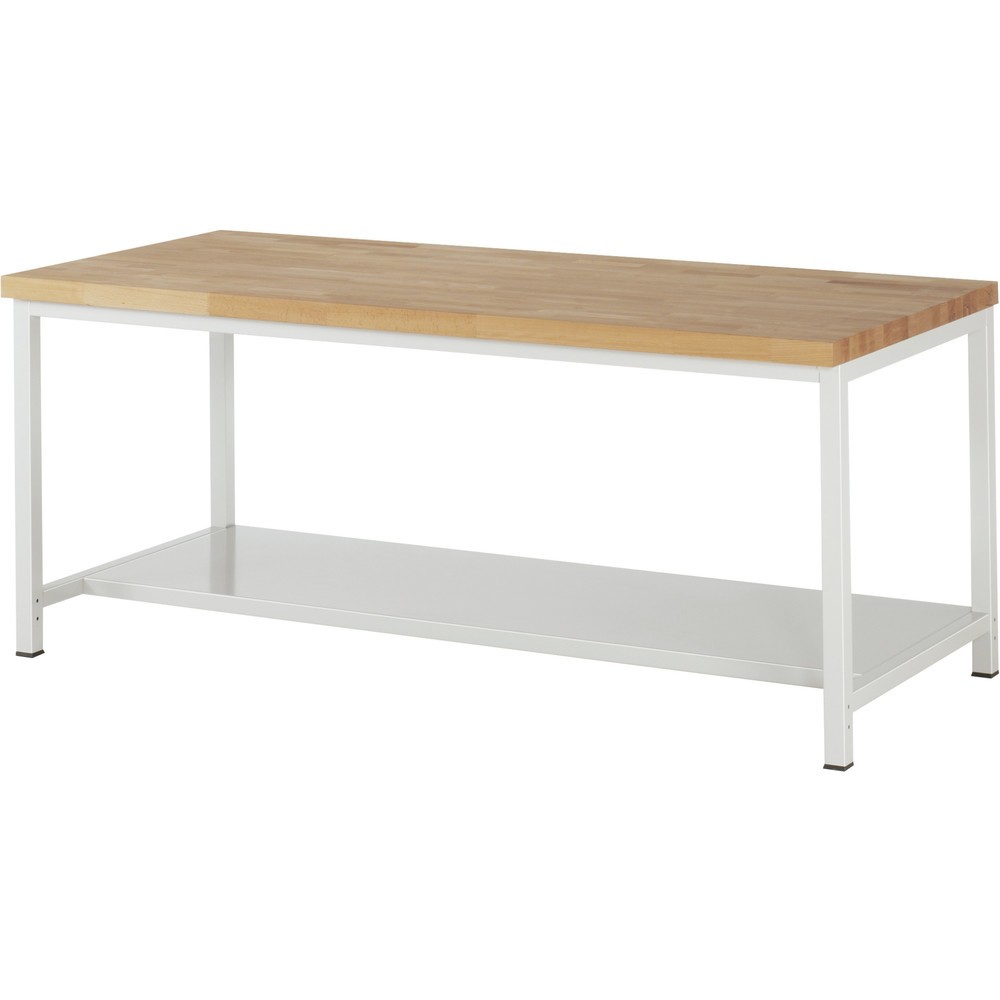Produktabbildung: RAU Schwere Werkbank Serie 8000, 1 Ablageboden Tiefe 650 mm, HxBxT 840-1.040 x 2.000 x 900 mm