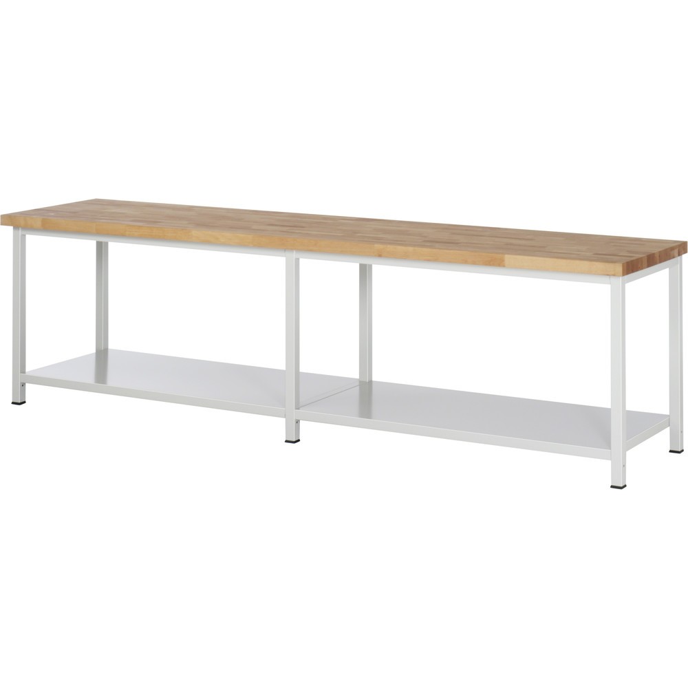 Produktabbildung: RAU Schwere Werkbank Serie 8000, 1 Ablageboden Tiefe 650 mm, HxBxT 840-1.040 x 3.000 x 700 mm