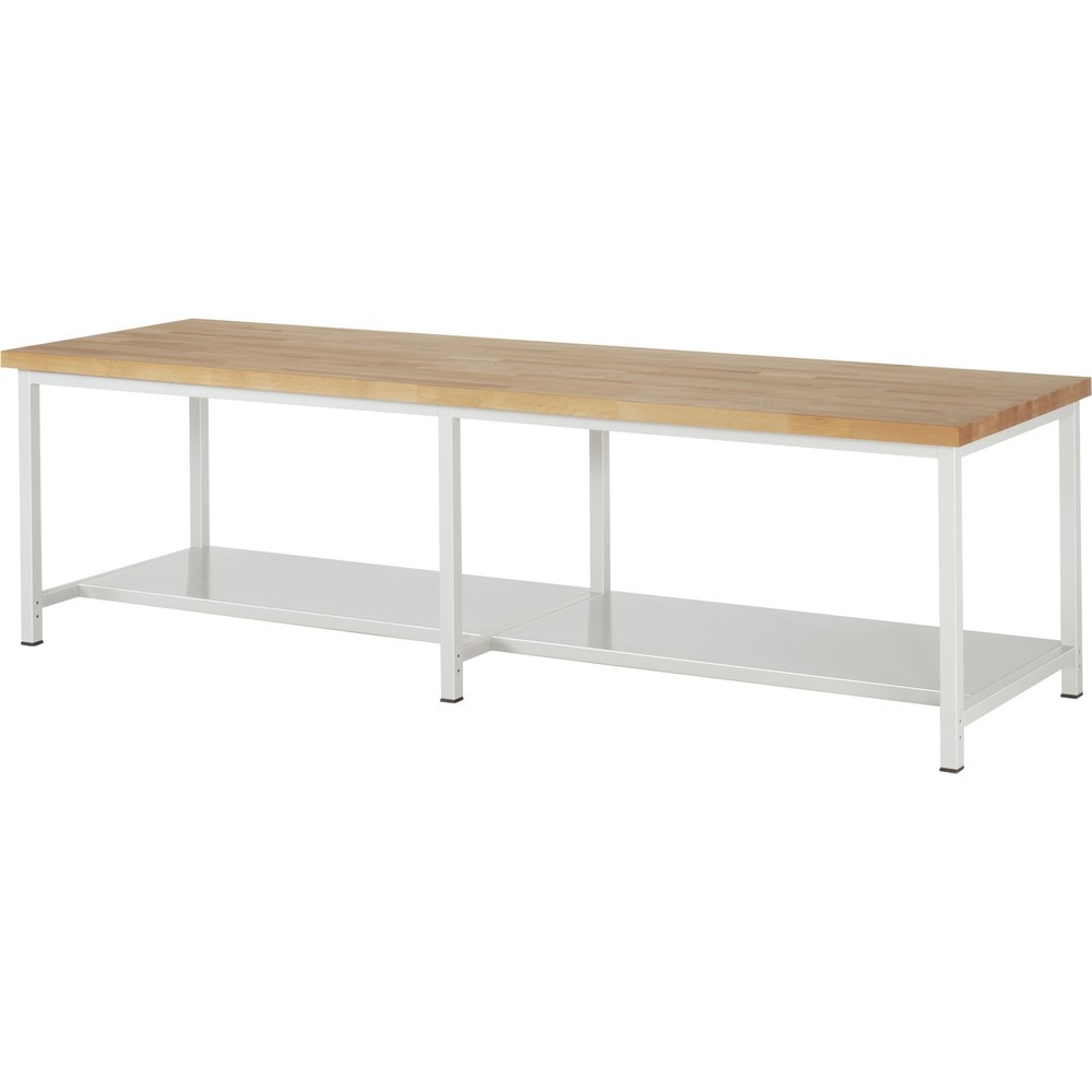 Produktabbildung: RAU Schwere Werkbank Serie 8000, 1 Ablageboden Tiefe 650 mm, HxBxT 840-1.040 x 3.000 x 900 mm
