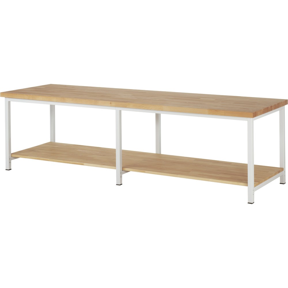 Produktabbildung: RAU Werkbank Serie 8000, HxBxT 840-1.040 x 3.000 x 900 mm, Ablageboden unten