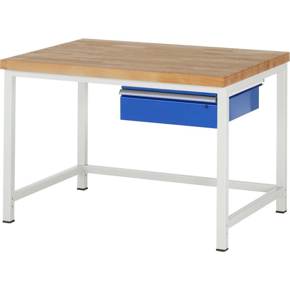 Produktabbildung: RAU Werkbank Serie 8000, HxBxT 840-1.040 x 1.250 x 900 mm, 1 Schublade