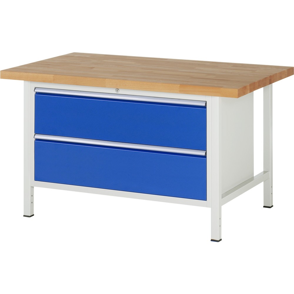 Produktabbildung Nr. 1: RAU Werkbank Serie 8000, HxBxT 840 x 1.500 x 900 mm, 2 x 100%-Auszug-Schubladen 2 x 270 mm, Schubladen-TK 50 kg