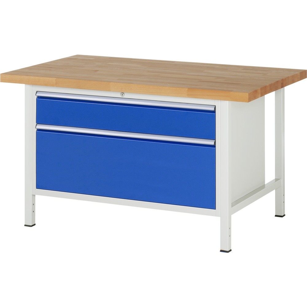 Produktabbildung Nr. 1: RAU Werkbank Serie 8000, HxBxT 840 x 1.500 x 900 mm, 2 x 100%-Auszug-Schubladen 1 x 180, 1 x 360 mm, Schubladen-TK 50 kg