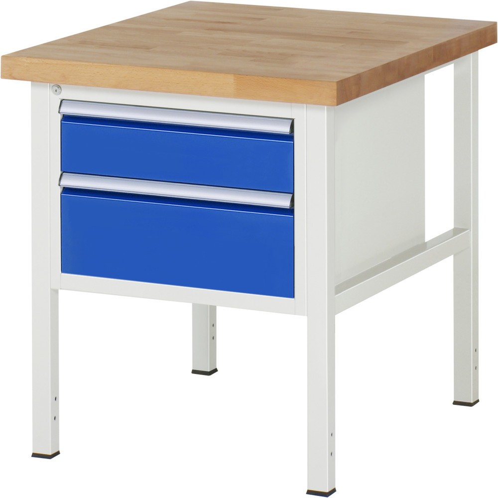Produktabbildung Nr. 1: RAU Werkbank Serie 8000, HxBxT 840 x 750 x 900 mm, 2 x 90%-Auszug-Schubladen 1 x 150, 1 x 210 mm, Schubladen-TK 100 kg