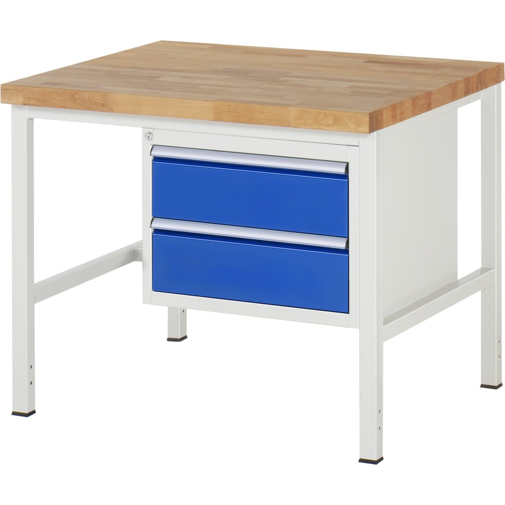Produktabbildung Nr. 1: RAU Werkbank Serie 8000, HxBxT 840 x 1.000 x 900 mm, 2 x 100%-Auszug-Schubladen 2 x 180 mm, Schubladen-TK 100 kg